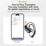 HTC Bluetooth Headphones Full HD LCD Display Wireless Earphones Translation Earbuds Clear Sound Quality with400mAh Charging Case - Image 2