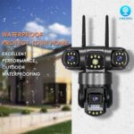 Wifi 3 Lens IP PTZ Network CCTV Camera 4G Sim Card Wireless 360 Monitor Outdoor Waterproof Security Cameras - Image 2