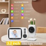 BabyStar 3.2Inch Wireless Video Baby Monitor With Lullabies Auto Night Vision Two Way Intercom Temperature Monitoring Babysitter - Image 2