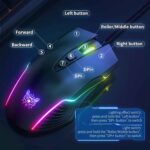 ONIKUMA Wired Gaming Mouse 6 Levels Adjustable 6400 DPI 7 Programmable Buttons 7 RGB Lighting Modes Ergonomic Mice for PC Gamer