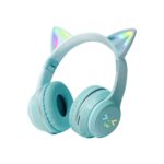 Gradient wireless Headphones RGB cute cat ear Bluetooth Earphones with microphone Stereo Music Game Earphone Girls Kids Gifts - Image 3