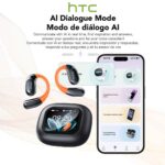 HTC Bluetooth Headphones Full HD LCD Display Wireless Earphones Translation Earbuds Clear Sound Quality with400mAh Charging Case - Image 3