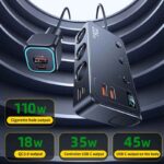 226W Car Charger Fast Charging Cigarette Lighter Split Adapter PD QC3.0 USB Voltage Display Front Rear Charge 12V 24V Truck SUV - Image 3