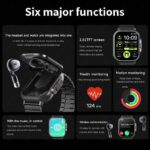 NFC Smart Watch TWS 2-in-1 Headset Bluetooth Call Heart Rate Blood Pressure Health Monitoring - Image 3