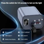 DIY 6*21700 Battery Power Bank Kit 30000mAh Camping LED Light PD/QC 22.5W Fast Charging USB-C/Micro Input Aluminum Case - Image 3
