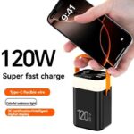VIVO 50000mAh Power Bank Large Capacity Portable Outdoor Emergency Power Supply Built-in Cable Camping Power For iPhone Samsung - Image 3