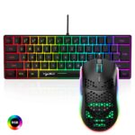 Hot selling HXSJ 61 keys V700 RGB luminous mechanical feel keyboard and mouse combos gaming set for computer game - Image 3