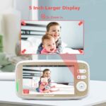 VB803 Baby Monitor 5 Inch 720P Larger Display With Camera 330° Pan 135° Tilt 3X Zoom 2 Way Audio Night Vision Babysitter Camera