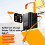 VIVO 50000mAh Power Bank Large Capacity Portable Outdoor Emergency Power Supply Built-in Cable Camping Power For iPhone Samsung - Image 4