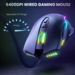ONIKUMA Wired Gaming Mouse 6 Levels Adjustable 6400 DPI 7 Programmable Buttons 7 RGB Lighting Modes Ergonomic Mice for PC Gamer - Image 3