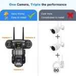 Wifi 3 Lens IP PTZ Network CCTV Camera 4G Sim Card Wireless 360 Monitor Outdoor Waterproof Security Cameras - Image 5
