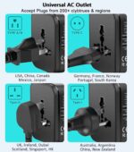 5-In-1 Travel Charger,World All In One Universal Travel Adapter, Two Type C +Two USB FAST Charging Ports For Travel, Home - Image 5