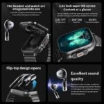 NFC Smart Watch TWS 2-in-1 Headset Bluetooth Call Heart Rate Blood Pressure Health Monitoring - Image 4