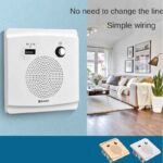 Universal Wall-mounted WiFi Bluetooth Audio with USB Charging Port Socket Panel, Home Wireless Bluetooth Speaker 86mm*86mm