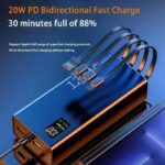 Lenovo 120W 50000mAh High Capacity Power Bank 4 in 1 Cables Fast Charging Power Bank Portable Charger for iPhone Samsung - Image 5