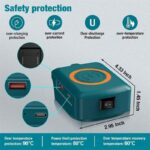 For Makita/Dewalt/Milwaukee 18V Li-ion Battery Wireless Phone Charger USB Adapter With Type-C Charge Port Portable Power Bank - Image 4