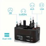 Universal AC power adapter with dual USB charging ports, universal travel plugs and sockets, EU-US AC power adapter - Image 5