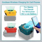 For Makita/Dewalt/Milwaukee 18V Li-ion Battery Wireless Phone Charger USB Adapter With Type-C Charge Port Portable Power Bank - Image 5