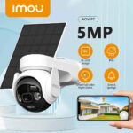 IMOU AOV PT 5MP With Solar Panel 360° PTZ Outdoor Security Camera 4G LTE Wifi Network 10000mAh Battery Auto Tracking IP Camera