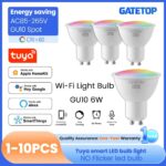 1-10PCS Tuya WiFi GU10 LED Spotlight Smart Light Bulb Dimmable 1-100% Lamps Smart Life App Control Works with Alexa Google