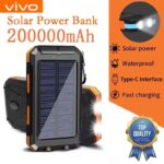 VIVO 200000mAh Solar Power Bank Portable Large Capacity Charger Compatible 120W Super Fast Charging For iPhone Samsun Huawei
